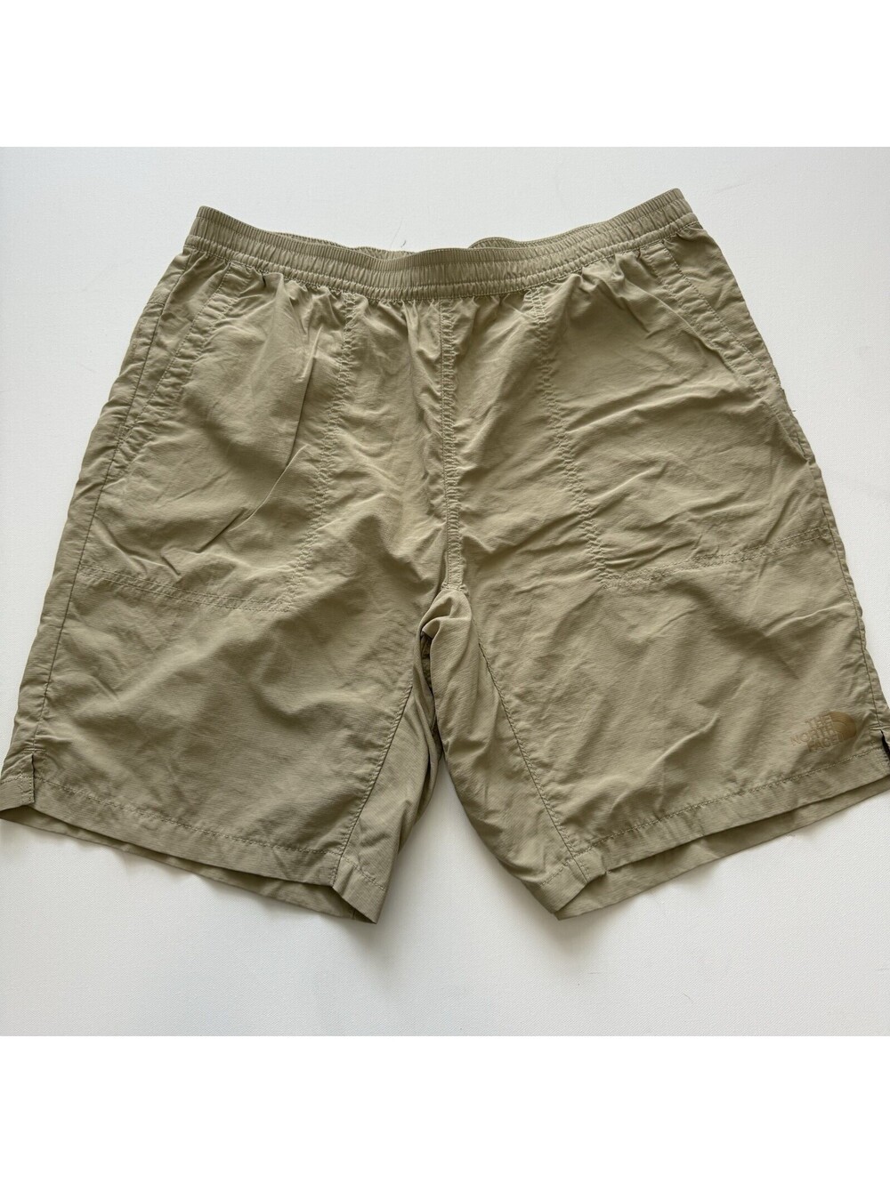 The North Face Mens L Khaki Nylon Hiking Shorts Lightweight Outdoor Trail